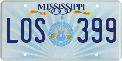 MS license plate LOS399