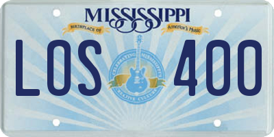 MS license plate LOS400