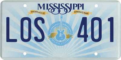 MS license plate LOS401