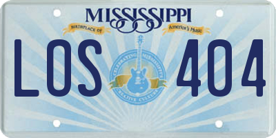 MS license plate LOS404
