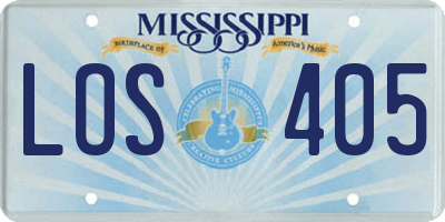 MS license plate LOS405