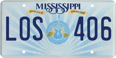 MS license plate LOS406