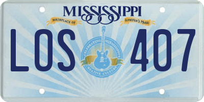 MS license plate LOS407