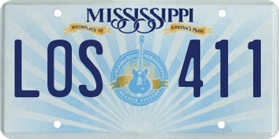 MS license plate LOS411
