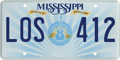 MS license plate LOS412