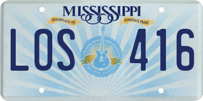 MS license plate LOS416