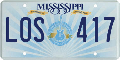 MS license plate LOS417