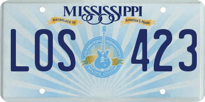 MS license plate LOS423