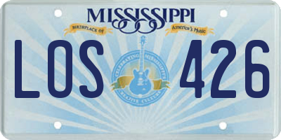 MS license plate LOS426