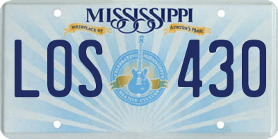 MS license plate LOS430