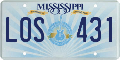 MS license plate LOS431