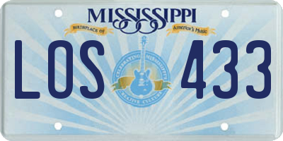 MS license plate LOS433