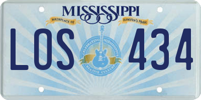 MS license plate LOS434
