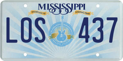 MS license plate LOS437