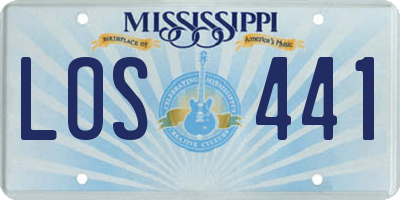 MS license plate LOS441