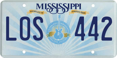 MS license plate LOS442