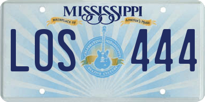 MS license plate LOS444