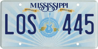 MS license plate LOS445