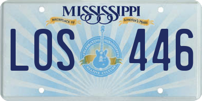 MS license plate LOS446