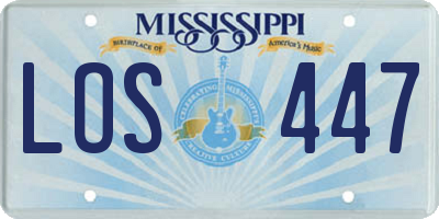 MS license plate LOS447