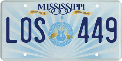 MS license plate LOS449