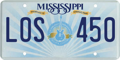 MS license plate LOS450
