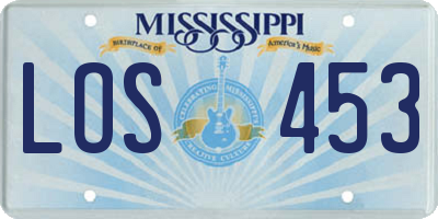 MS license plate LOS453