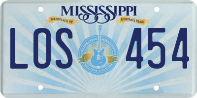 MS license plate LOS454