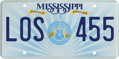 MS license plate LOS455