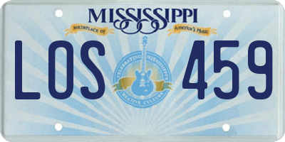 MS license plate LOS459