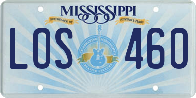 MS license plate LOS460