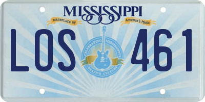 MS license plate LOS461