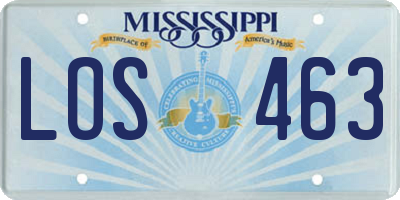 MS license plate LOS463