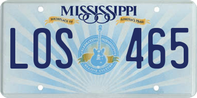 MS license plate LOS465