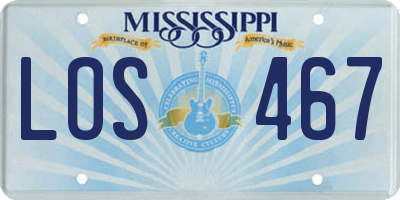 MS license plate LOS467