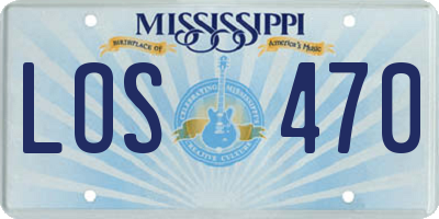 MS license plate LOS470