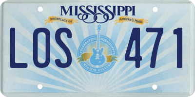 MS license plate LOS471