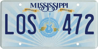 MS license plate LOS472