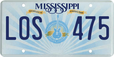 MS license plate LOS475
