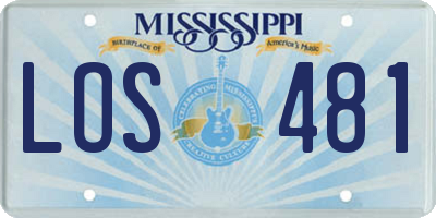 MS license plate LOS481