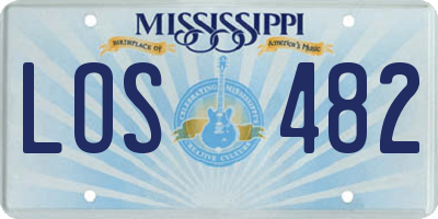 MS license plate LOS482