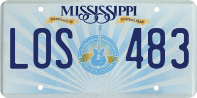 MS license plate LOS483