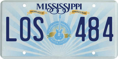 MS license plate LOS484