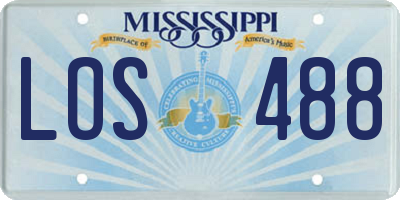 MS license plate LOS488