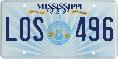 MS license plate LOS496