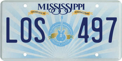 MS license plate LOS497
