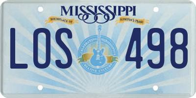 MS license plate LOS498