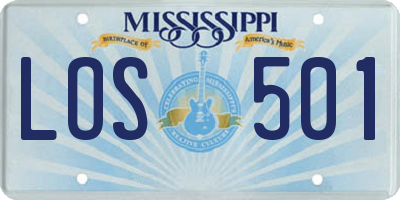 MS license plate LOS501