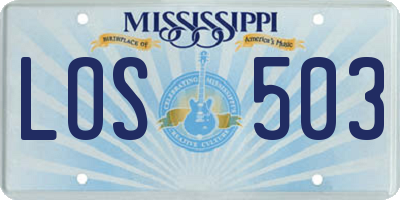 MS license plate LOS503