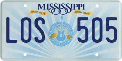 MS license plate LOS505